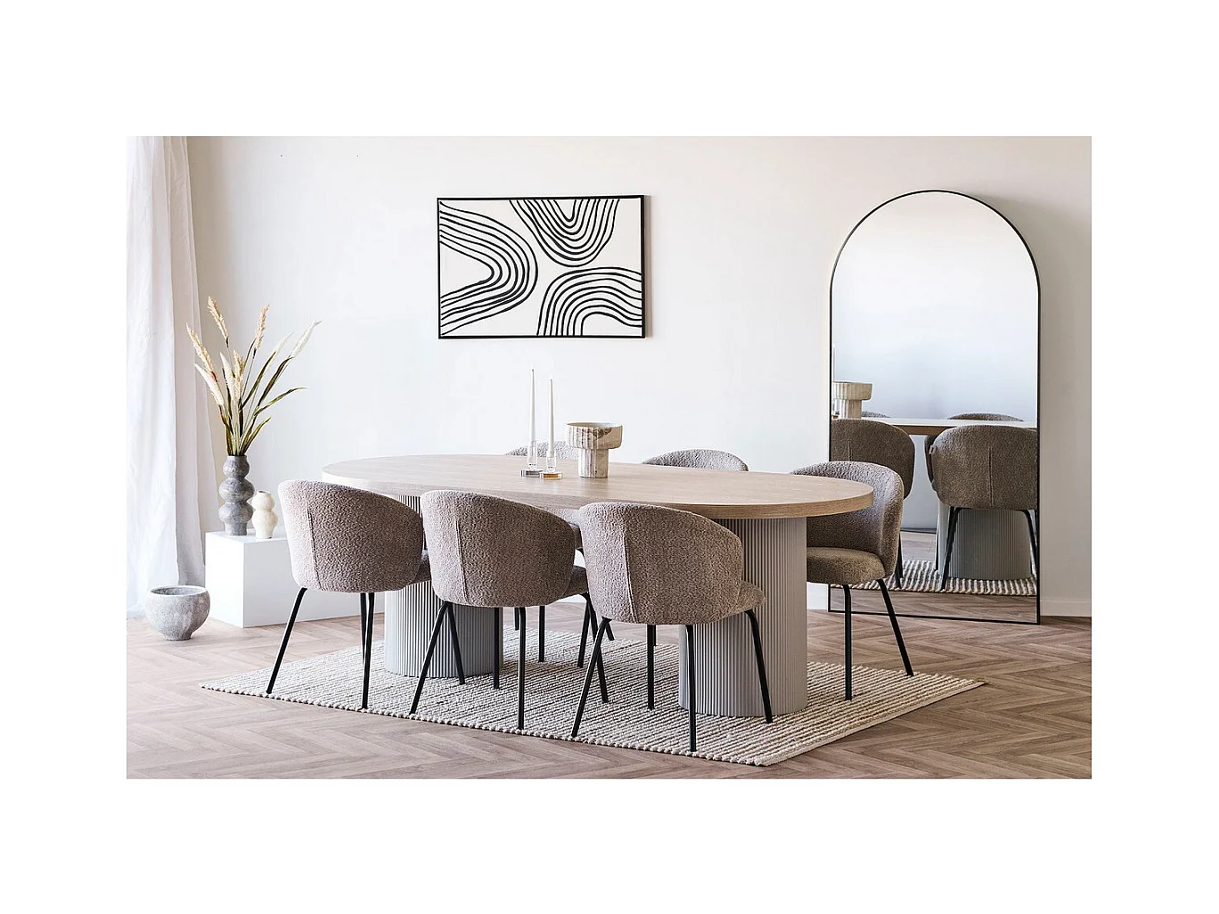 Vase Décoratif HN10, Beige, 10,5x10,5x19,5 cm, Seven Design