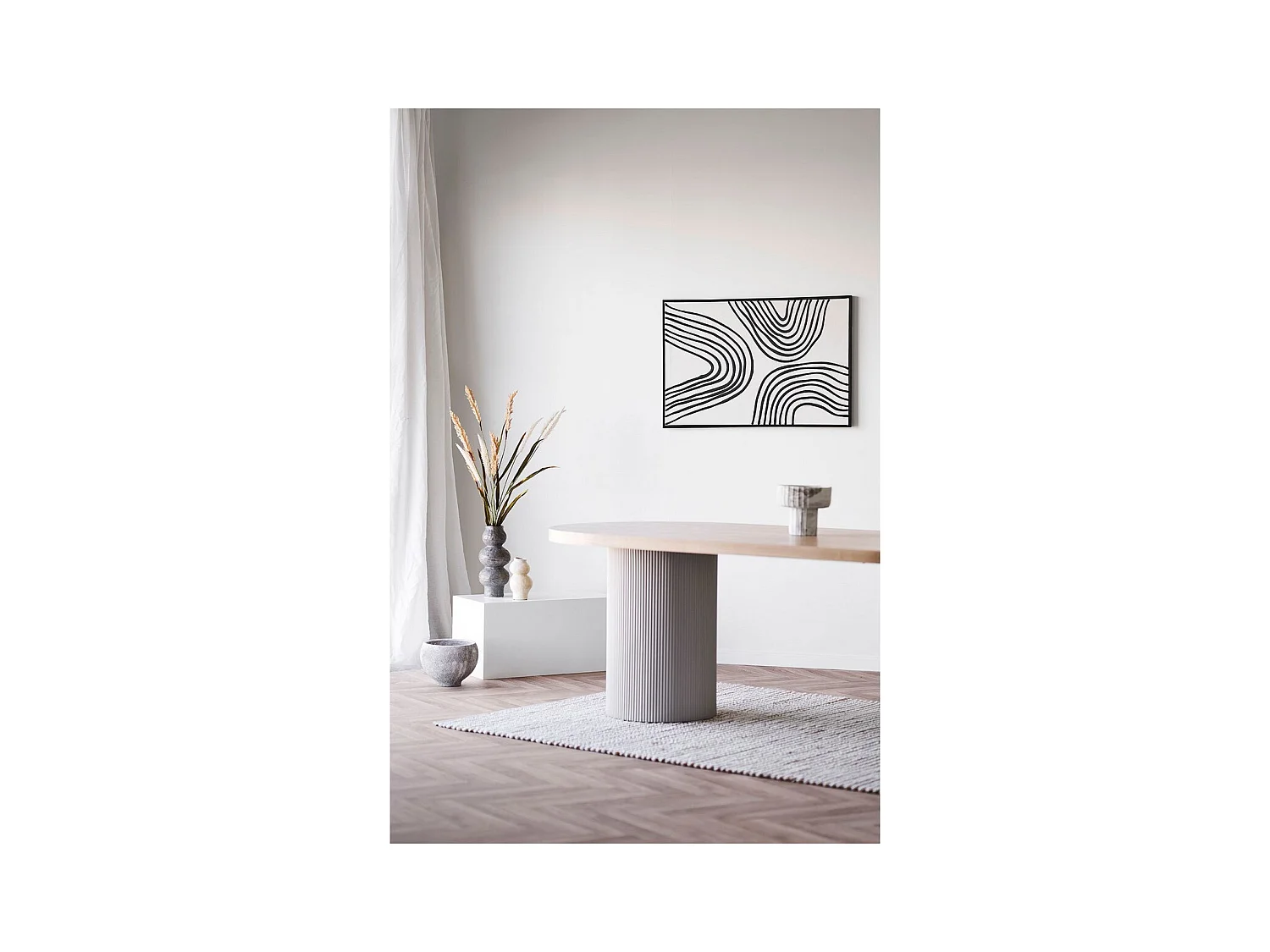 Vase Décoratif HN10, Beige, 10,5x10,5x19,5 cm, Seven Design