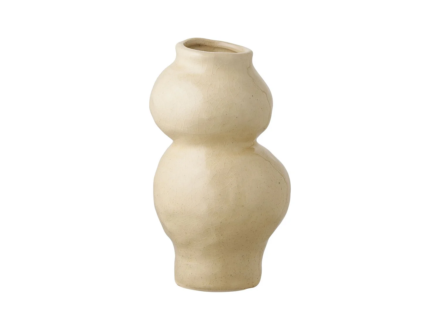 Vase Décoratif HN10, Beige, 10,5x10,5x19,5 cm, Epikasa
