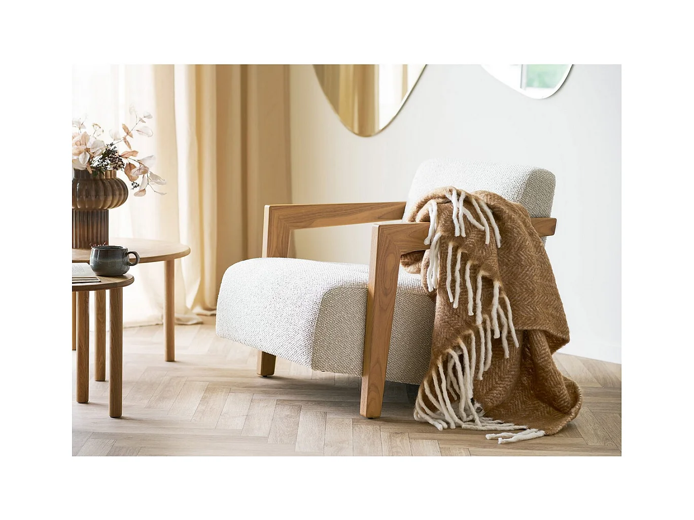 Plaid Carmel, Marron, 130x170x1 cm, Seven Design