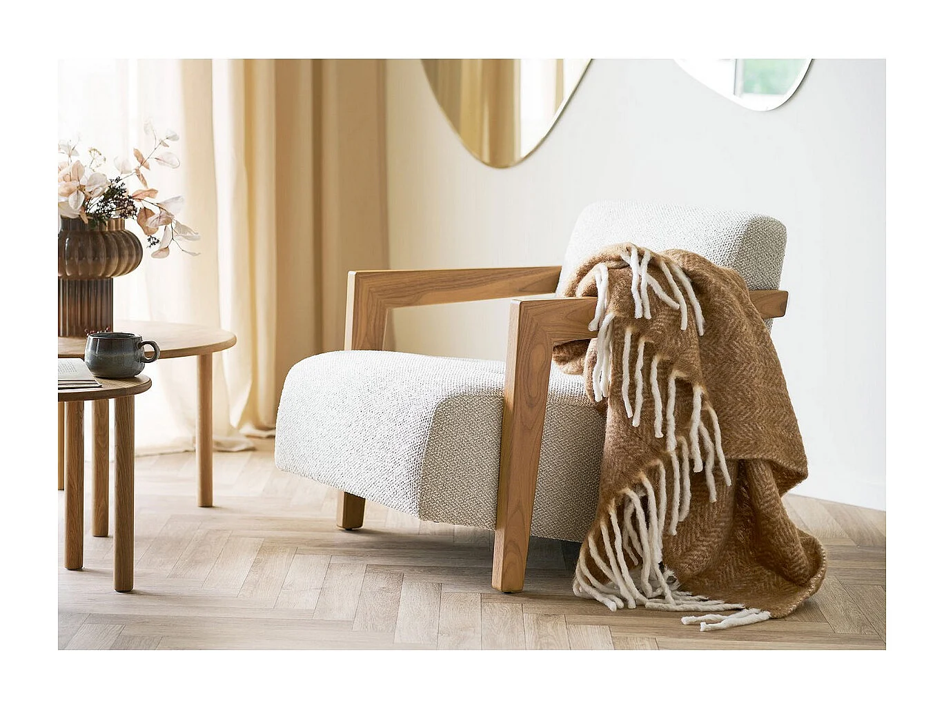 Plaid Karmel, Brązowy, 130x170x1 cm, Seven Design