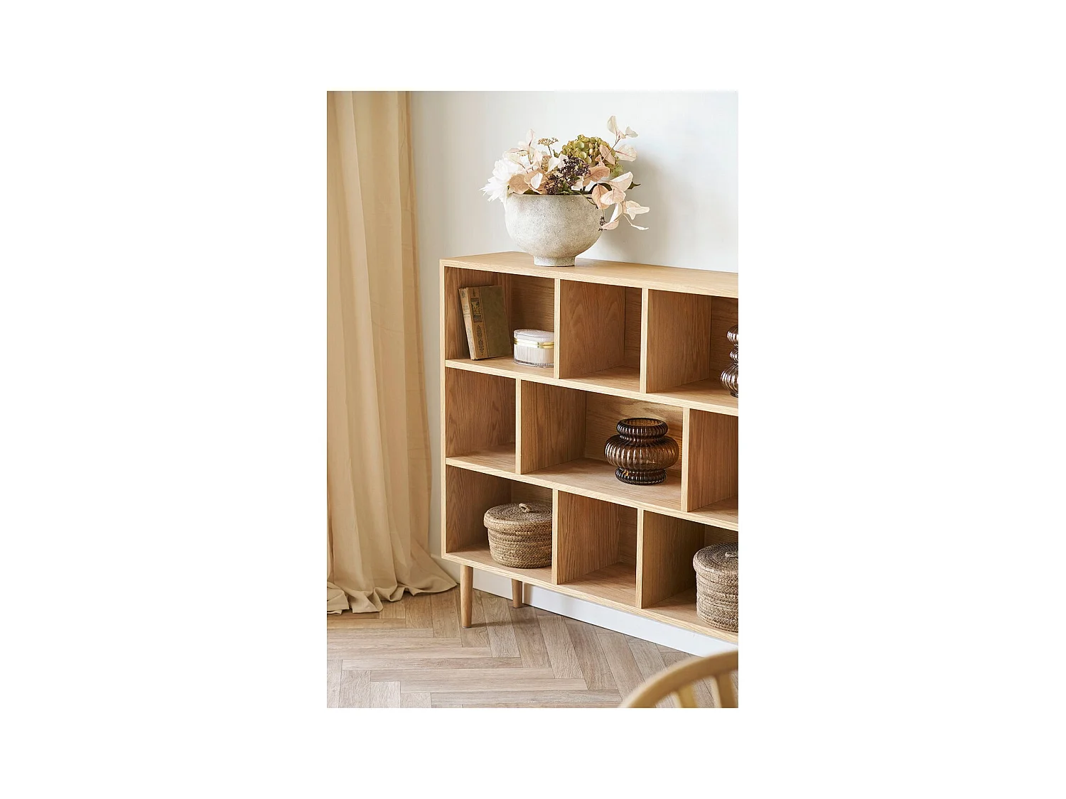 Vase Décoratif HN3, Marron, 20x20x16 cm, Seven Design