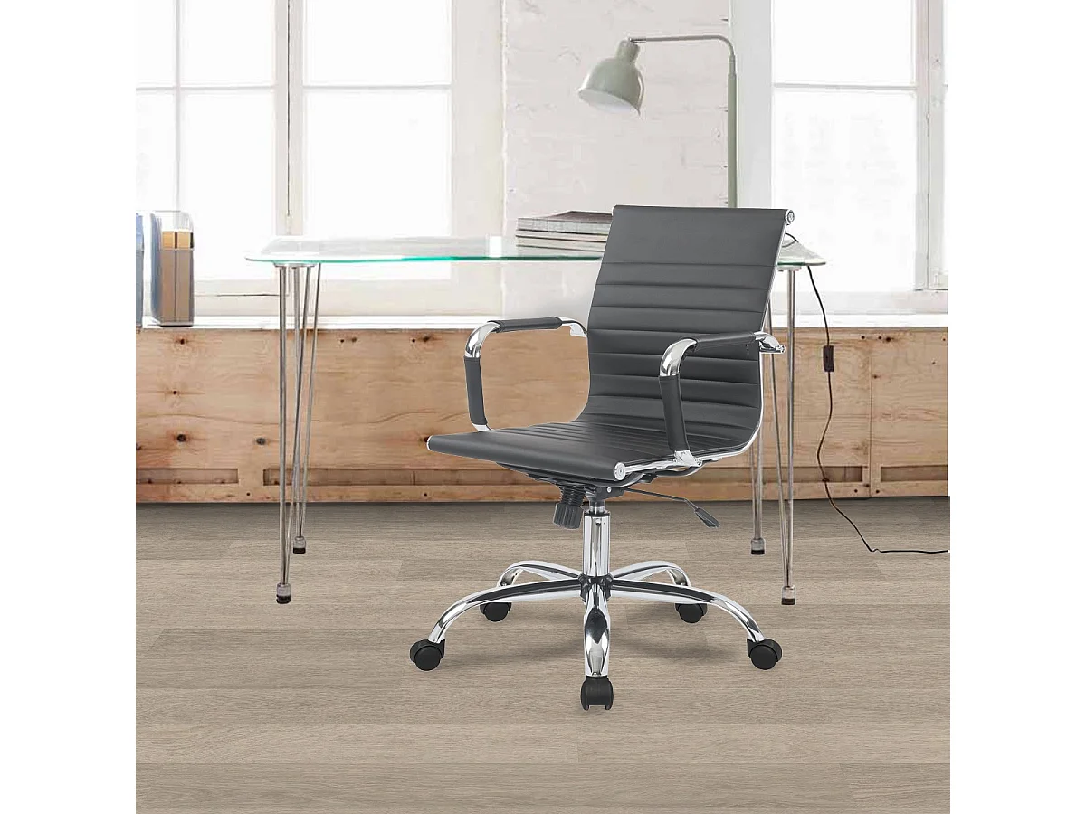 Kantoorstoel Helsinky V - Zwart - 56,5x62,5x96,5 cm - Seven Design