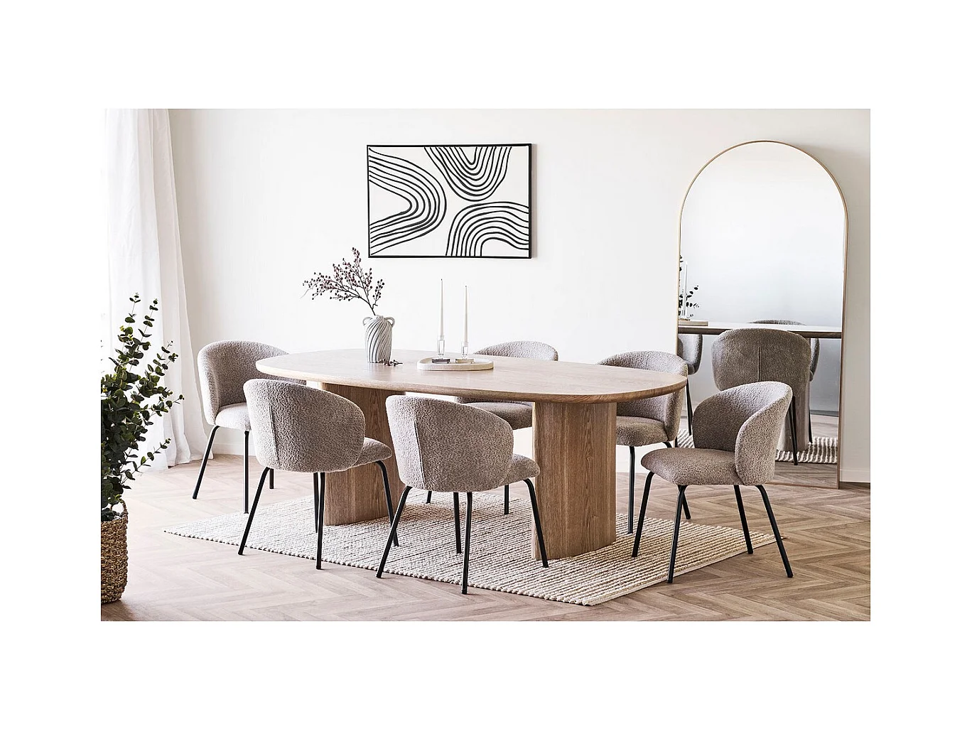 Decoratieve Vaas HN8 - Grijs - 15,5x14x22 cm - Seven Design