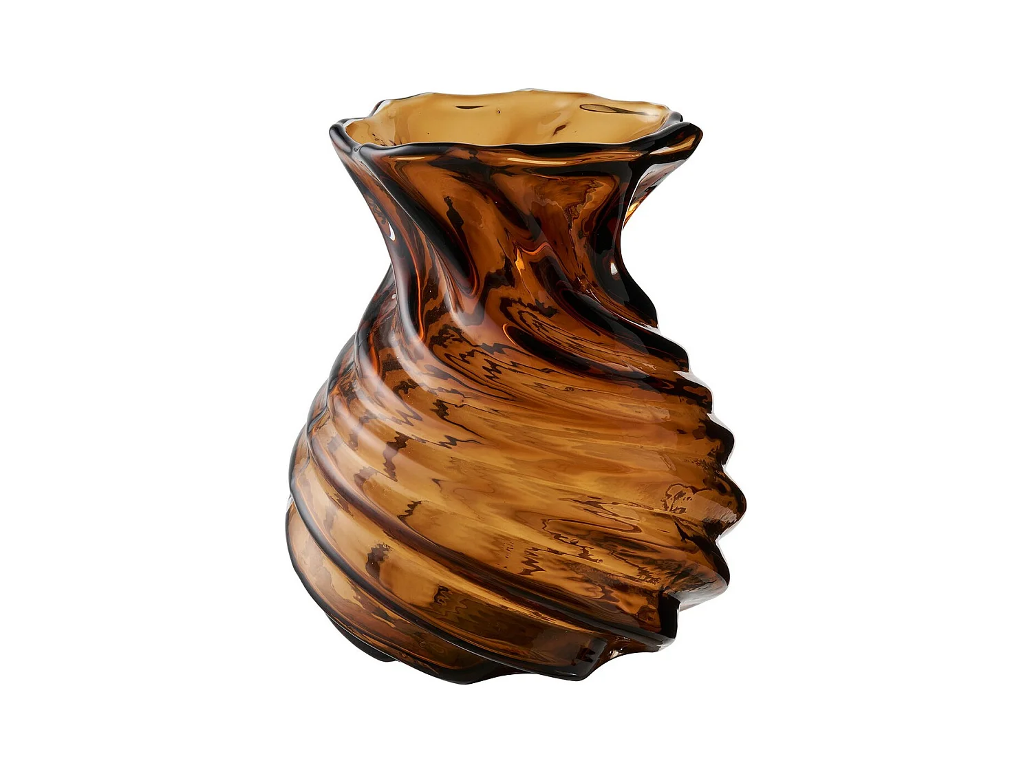 Vase Décoratif HN2, Marron, 16x16x18,5 cm, Seven Design