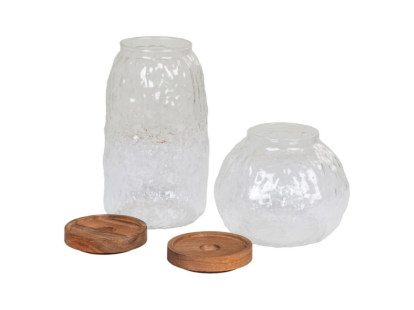 Lot de 2 Pots Décoratifs Taipei, Marron, 14x10x21 cm, Seven Design