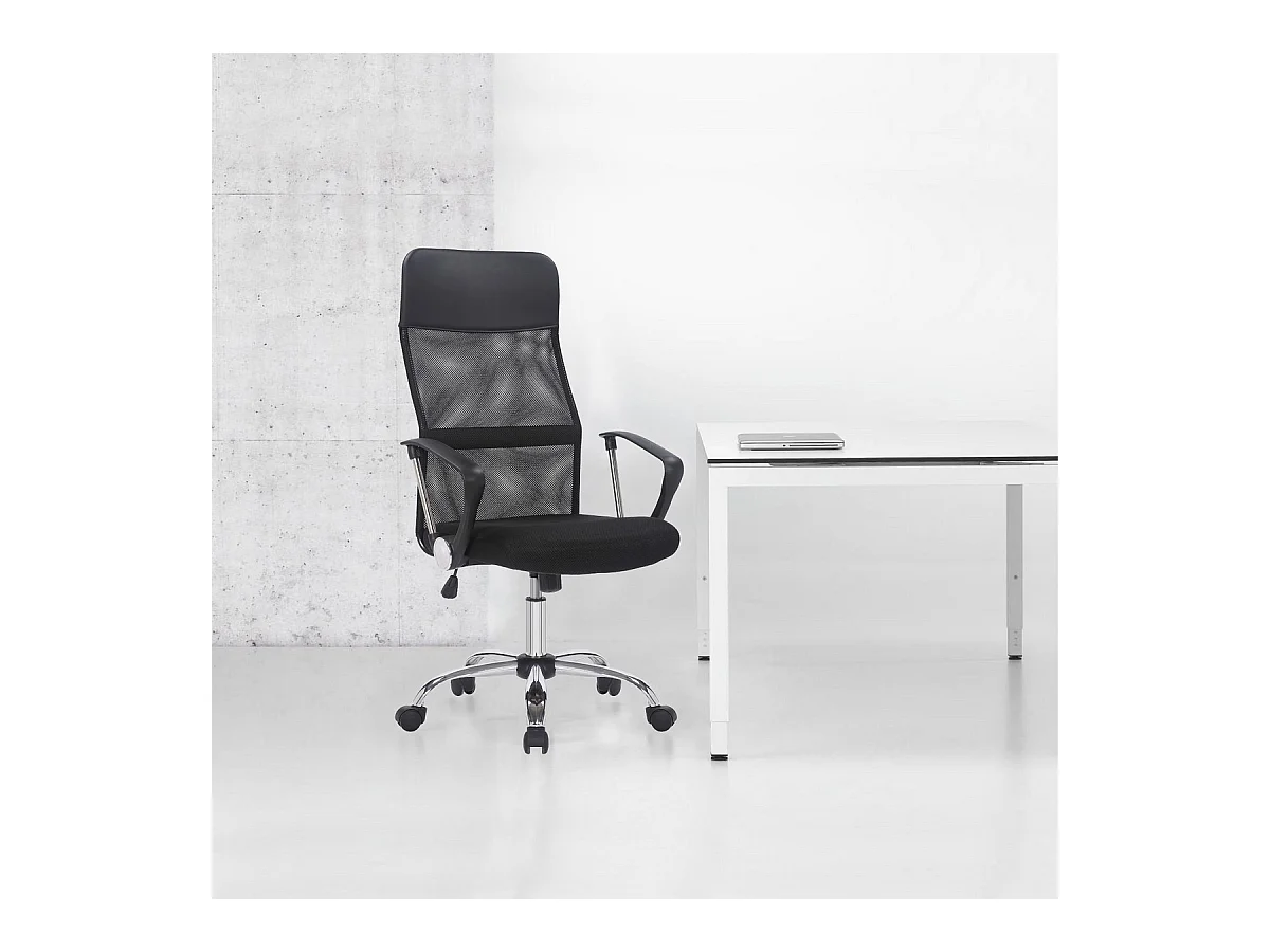 Chaise de Bureau New York, Noir, 63x65x122 cm, Seven Design