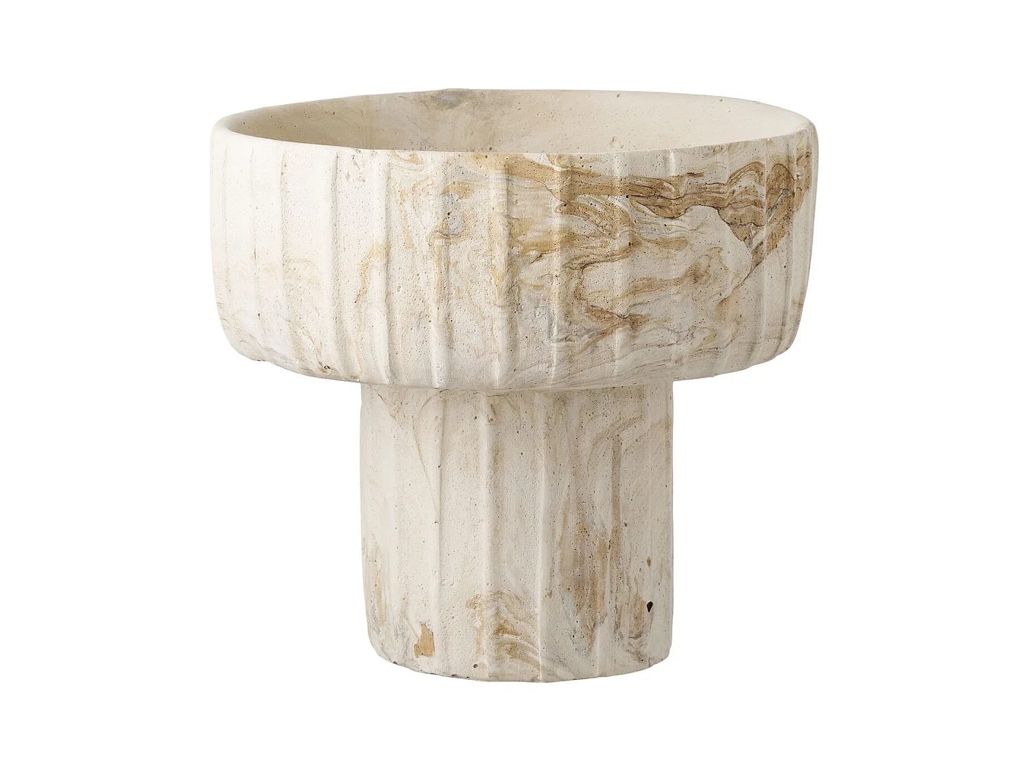 Vase Décoratif HN7, Beige, 20,5x20,5x6 cm, Seven Design