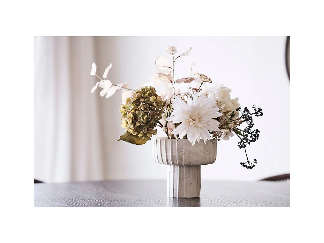 Vase Décoratif HN7, Beige, 20,5x20,5x6 cm, Seven Design