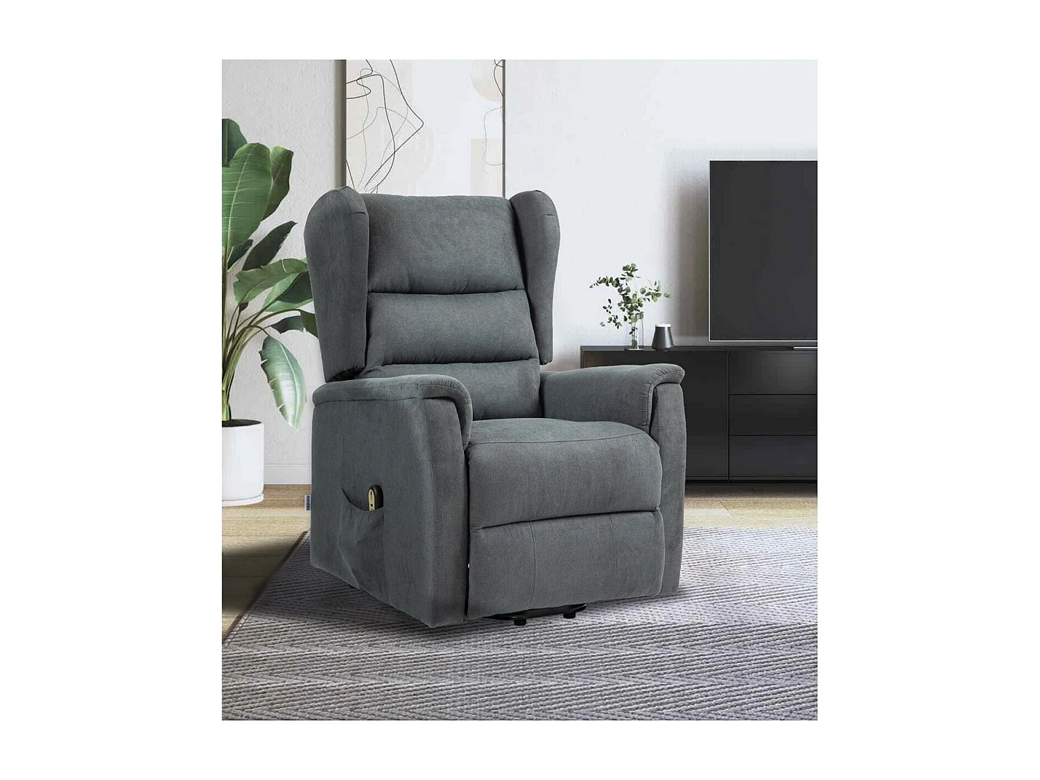 Fotel Zozkładany Alice, Szary, 72x92x104 cm, Seven Design