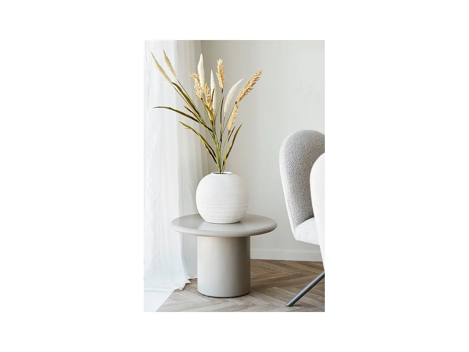 Vase Décoratif HN11, Blanc, 30x30x28,5 cm, Seven Design