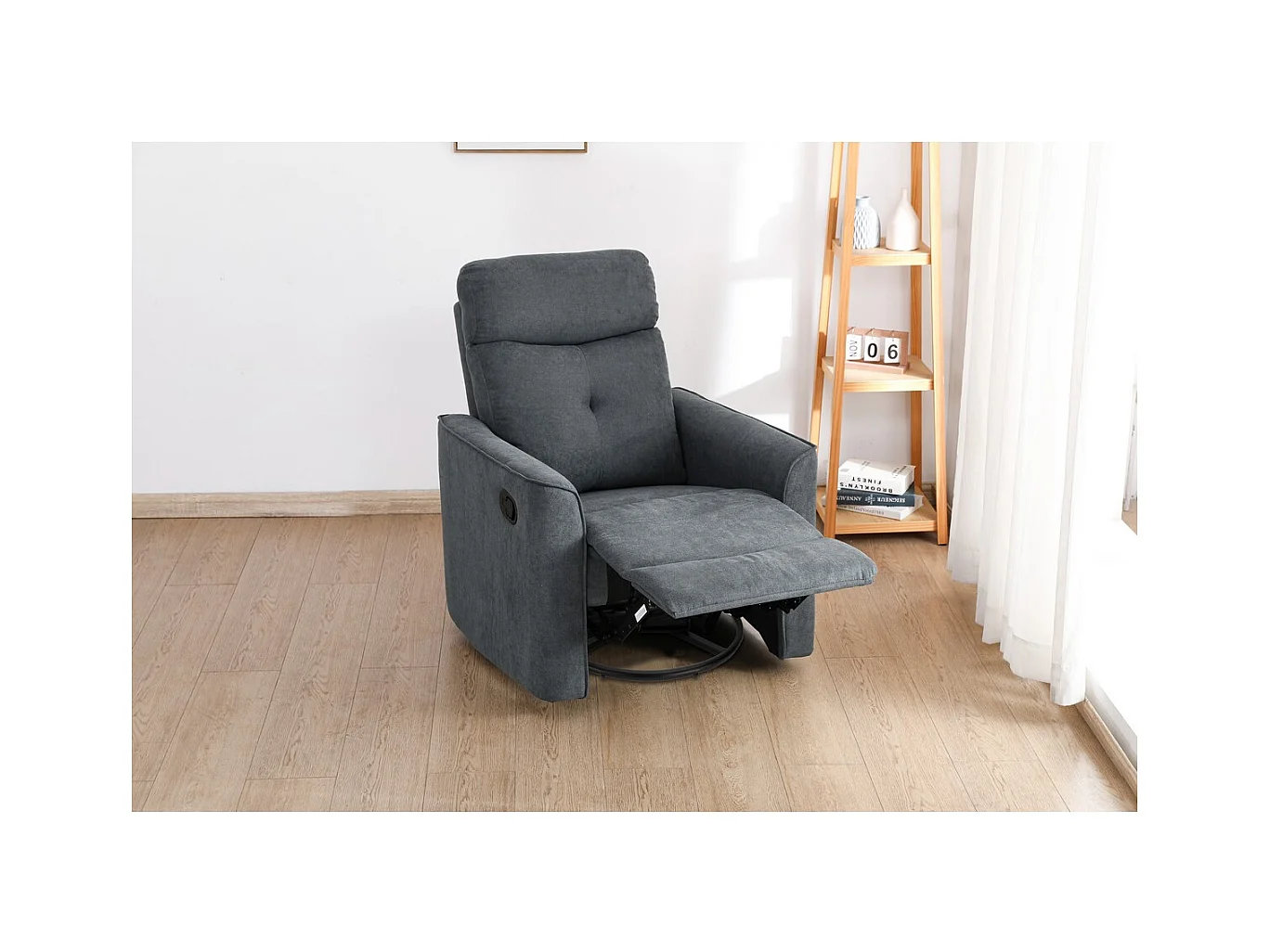 Recliner Stoel Enea - Grijs - 79x92x102 cm - Seven Design