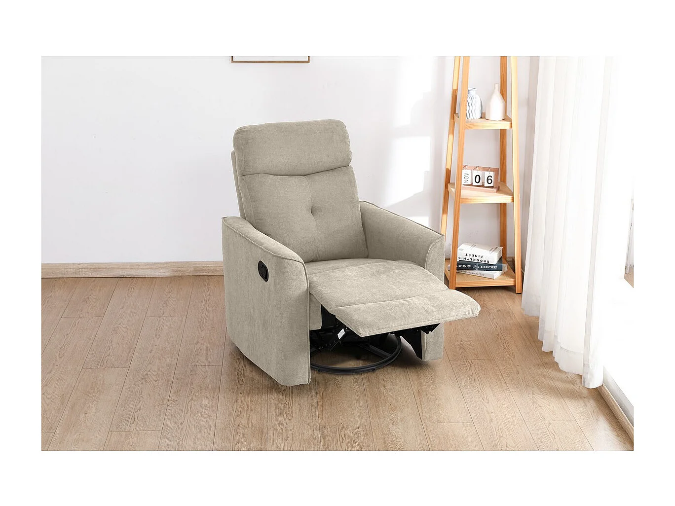 Fotel Zozkładany Enea 2, Gołębia Szarość, 79x92x102 cm, Seven Design