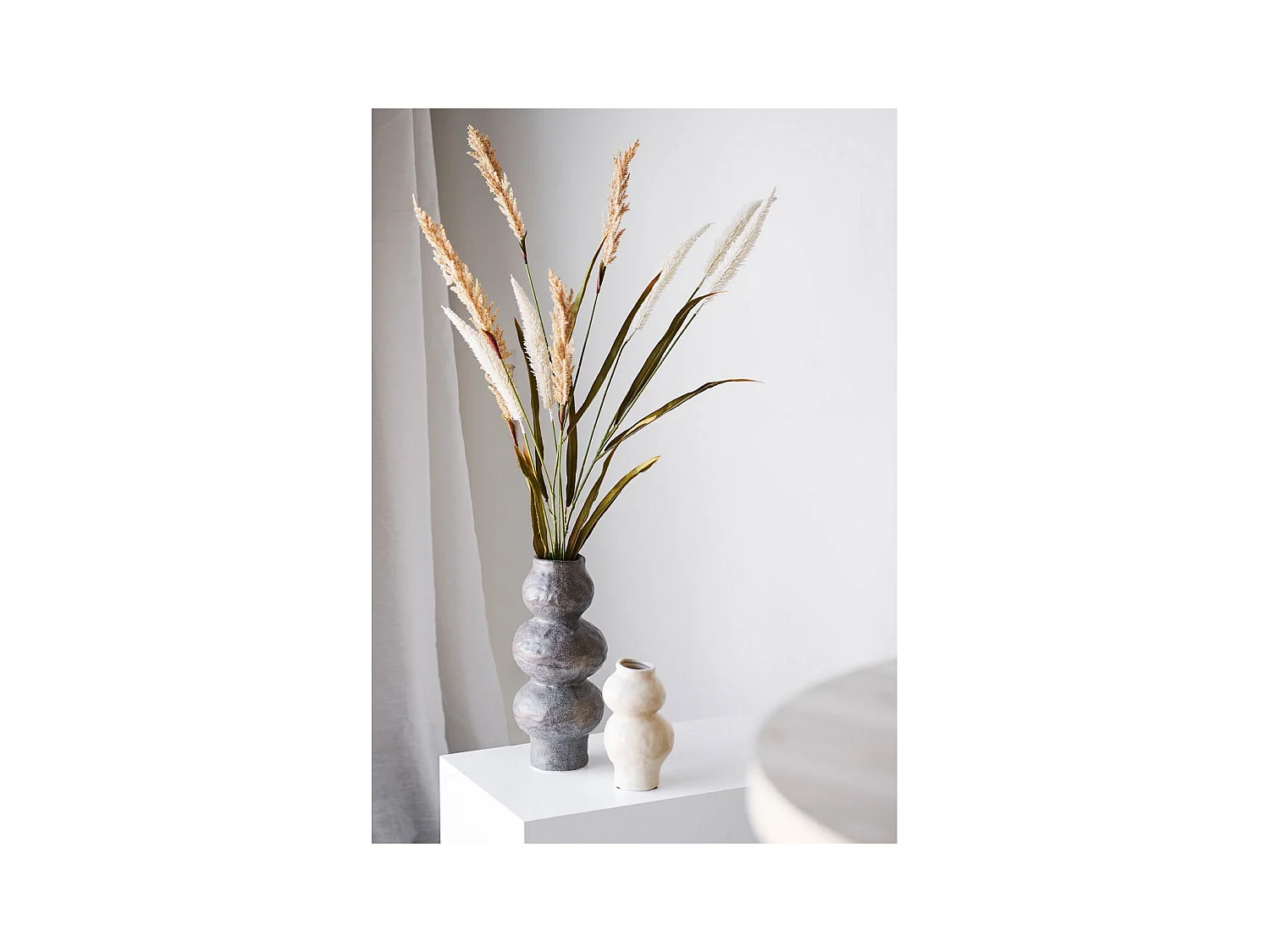 Vase Décoratif HN9, Marron, 14,5x14,5x33,5 cm, Epikasa