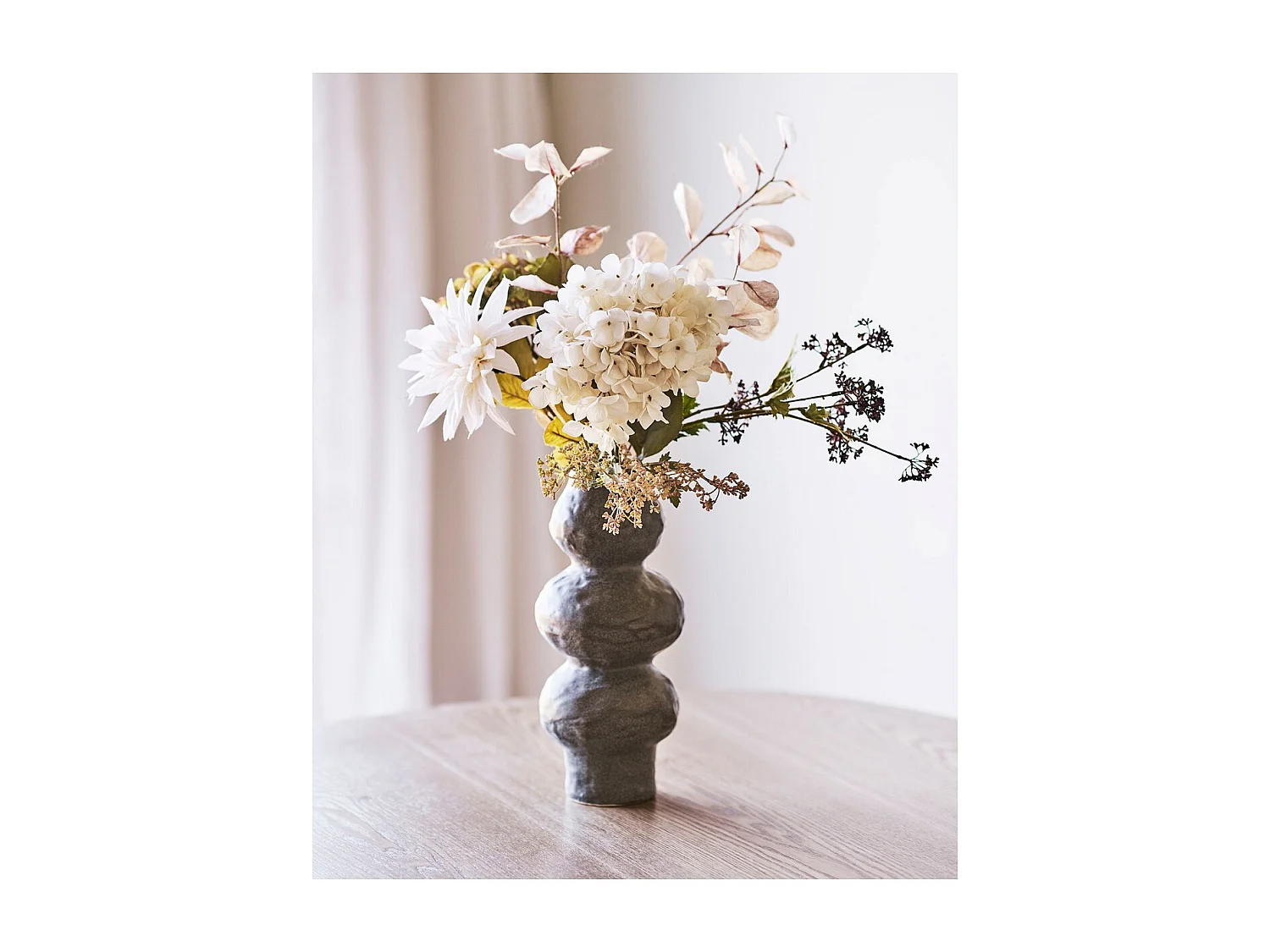 Vase Décoratif HN9, Marron, 14,5x14,5x33,5 cm, Seven Design