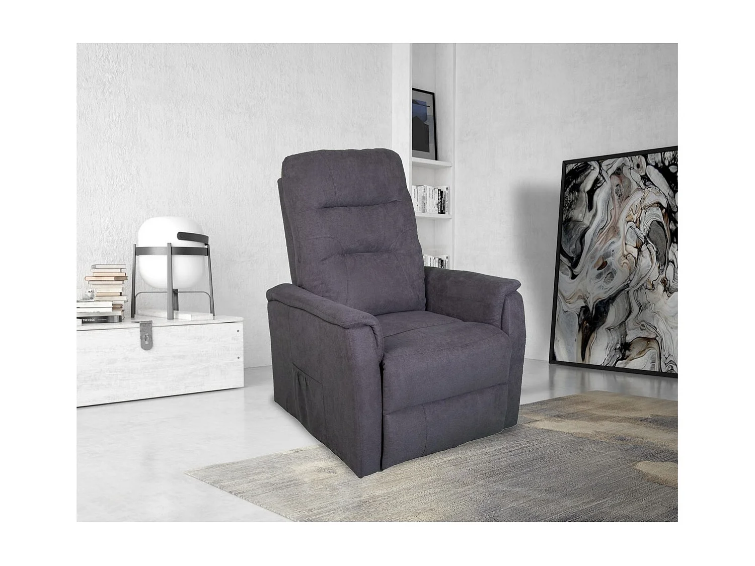 Fotel Zozkładany Ilaria, Szary, 72x92x105 cm, Seven Design