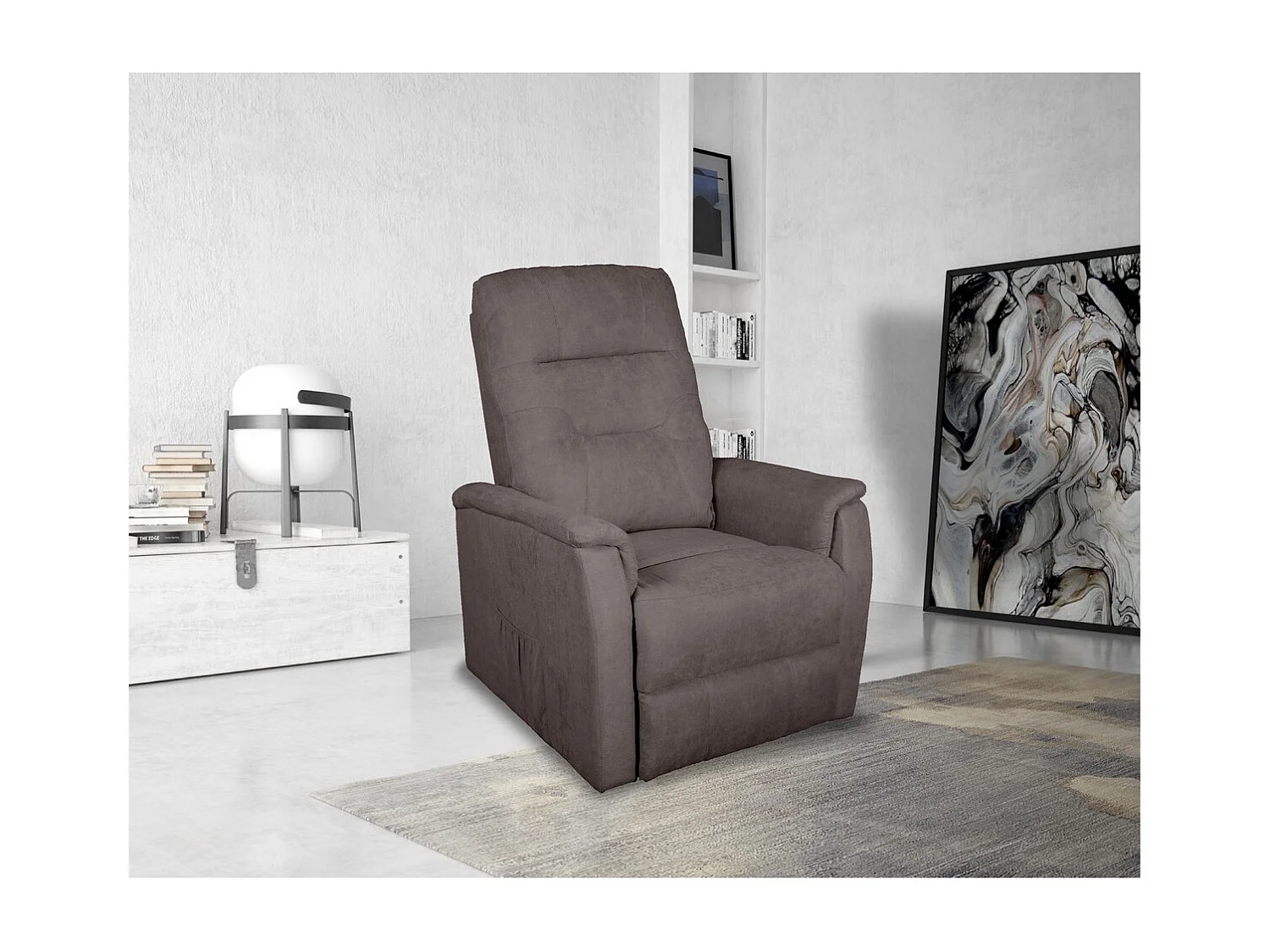 Fotel Zozkładany Ilaria, Brązowy, 72x92x105 cm, Seven Design