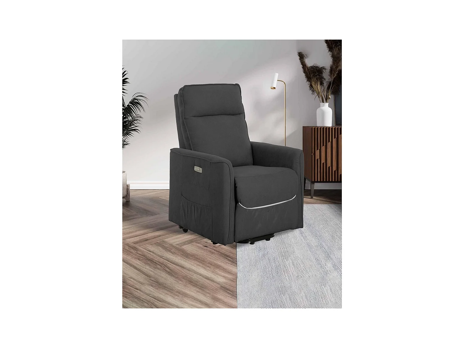 Fauteuil Inclinable Penelope Plus, Gris, 70x86x103 cm, Seven Design