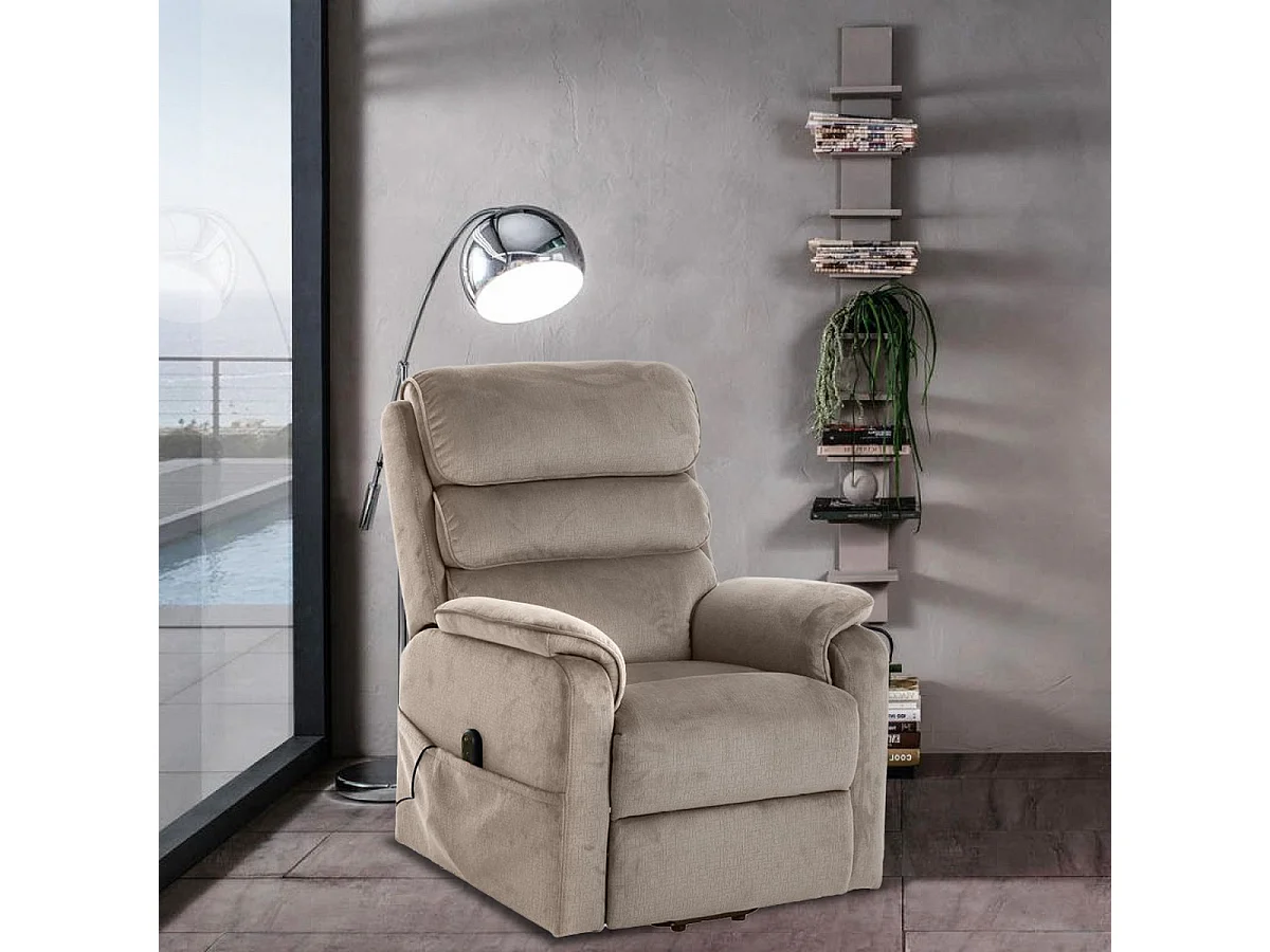 Poltrona Reclinabile Grazia Plus, Tortora, 81x91x107 cm, Seven Design