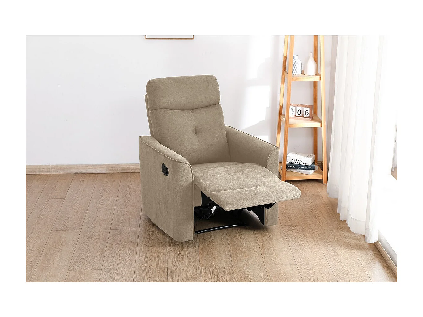 Fotel Zozkładany Enea, Gołębia Szarość, 79x92x102 cm, Seven Design