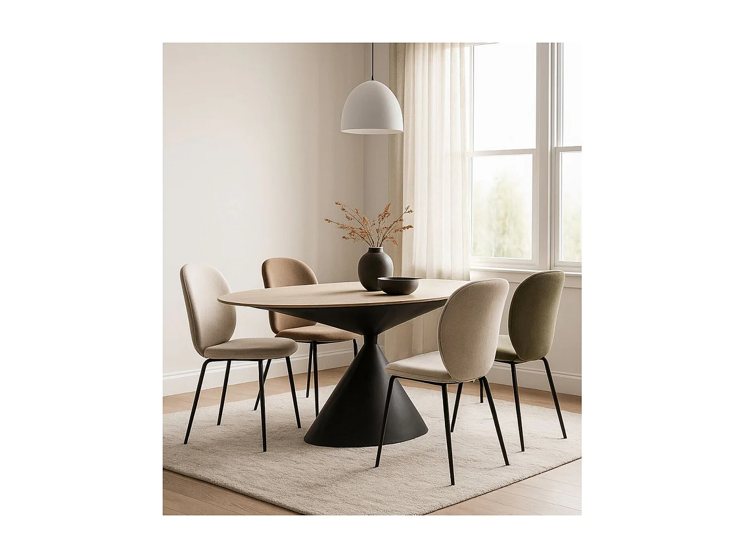 Tavolo MF893, Nero, 180x90x76 cm, Epikasa