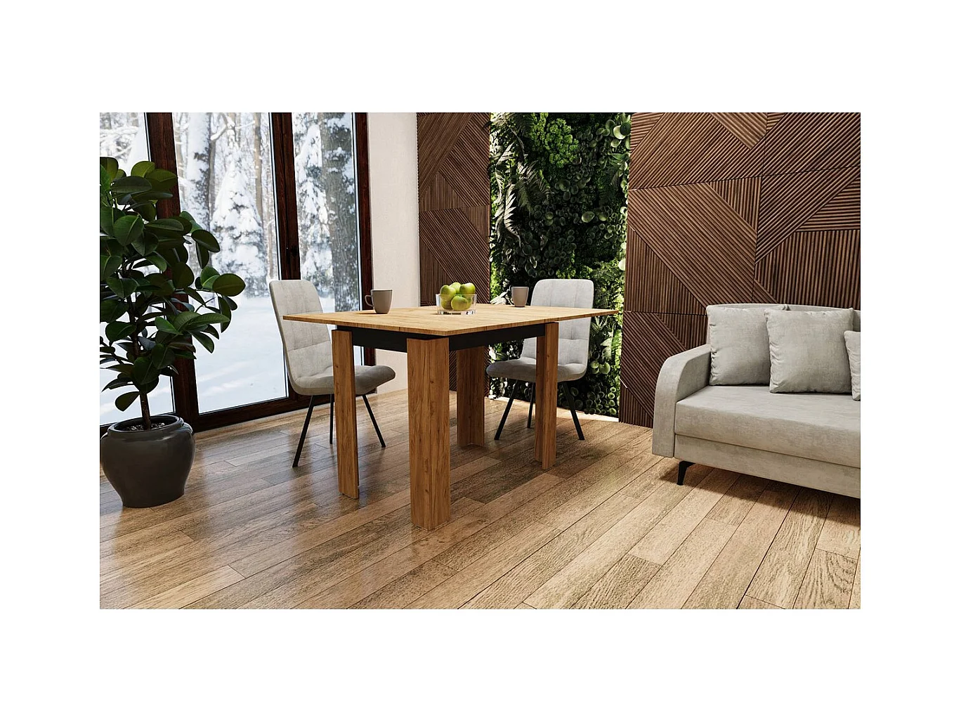 Table à Manger Honey, Marron, 90x60x77 cm, Seven Design