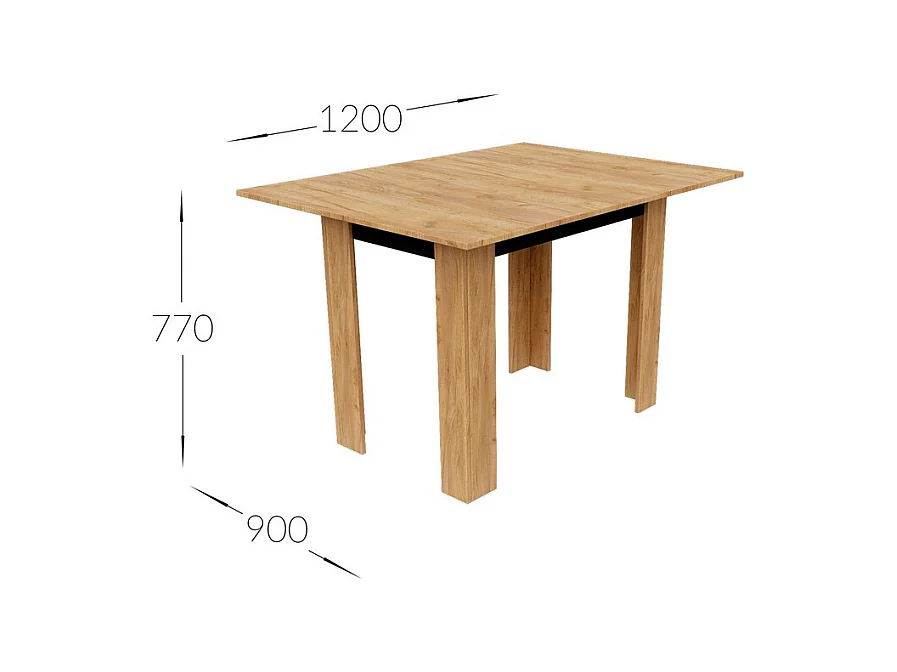 Table à Manger Honey, Marron, 90x60x77 cm, Seven Design