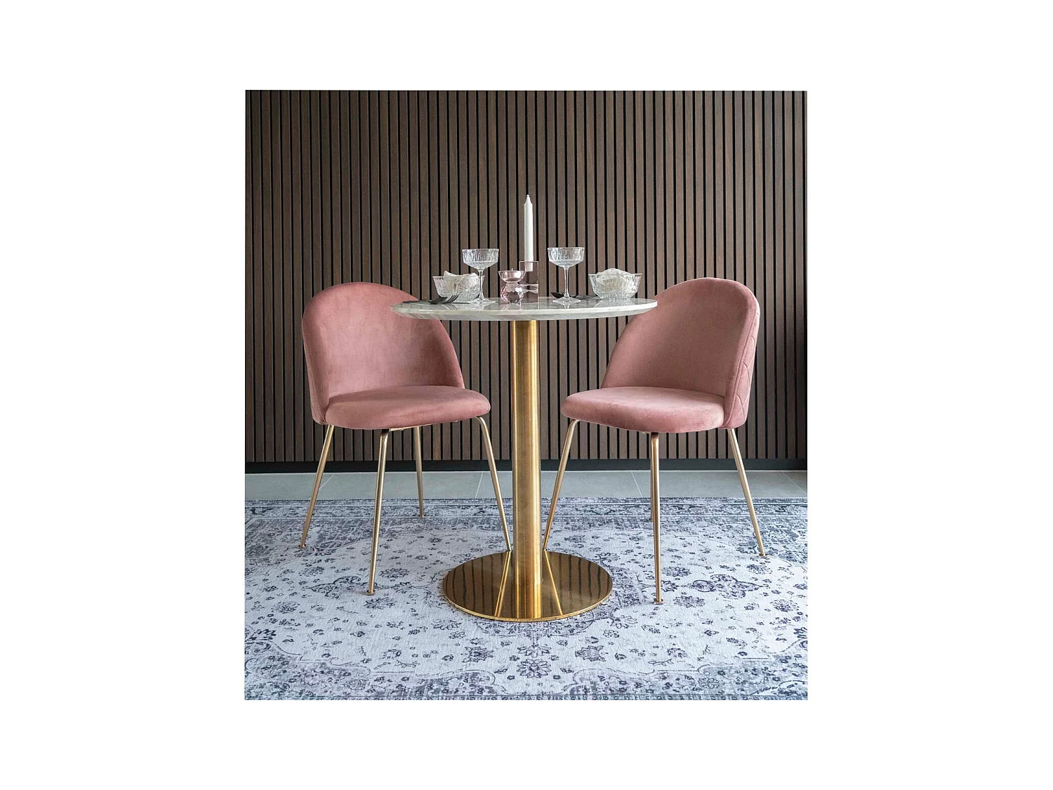 Table à Manger Bolzano, Or, 70x70x75 cm, Seven Design
