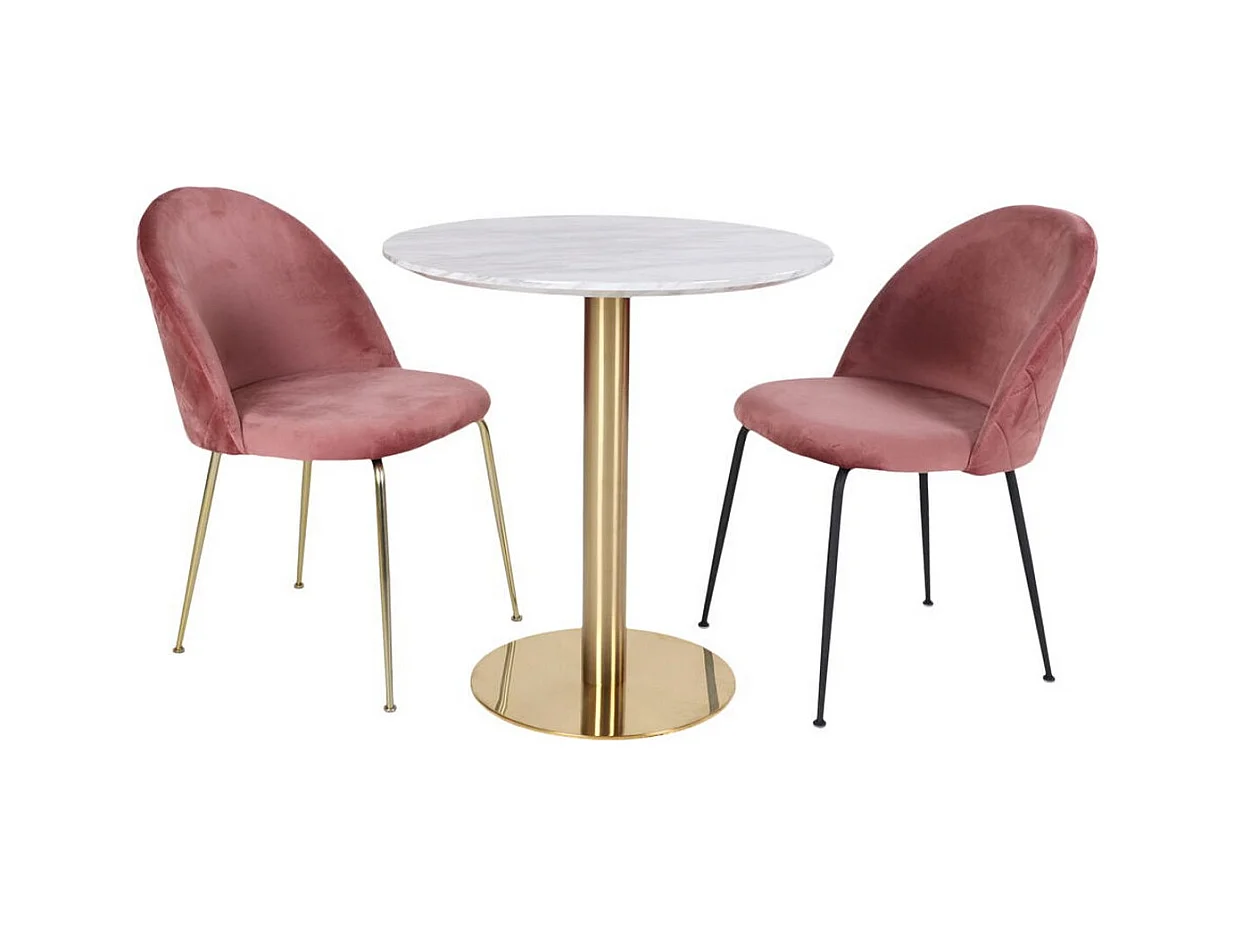 Table à Manger Bolzano, Or, 70x70x75 cm, Seven Design