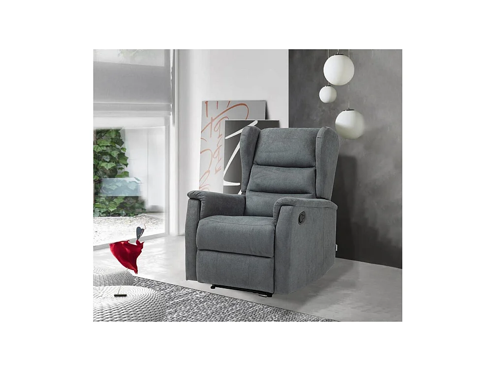 Fauteuil Inclinable Lorella, Gris, 72x92x104 cm, Seven Design
