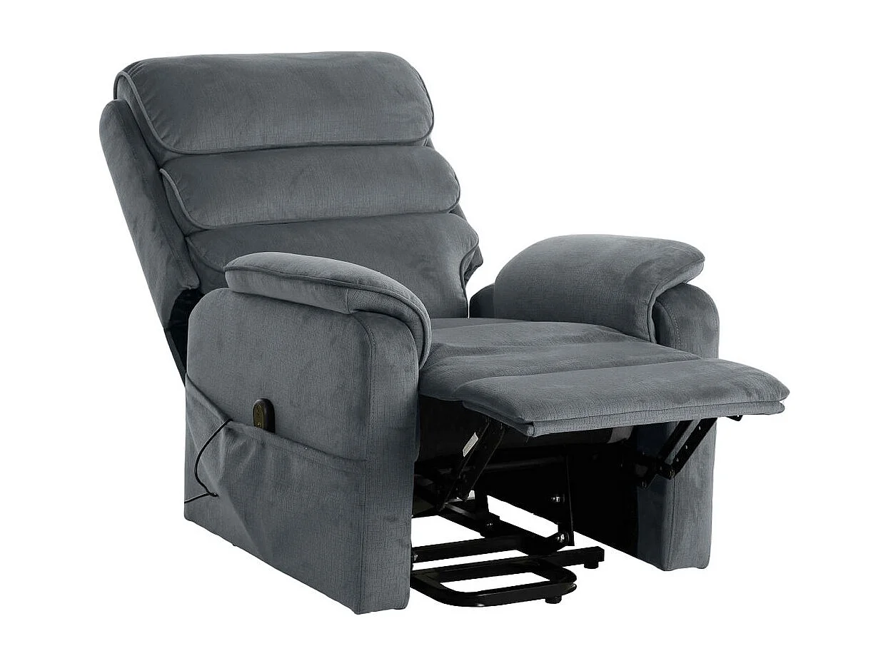 Poltrona Reclinabile Grazia Plus, Grigio, 81x91x107 cm, Seven Design