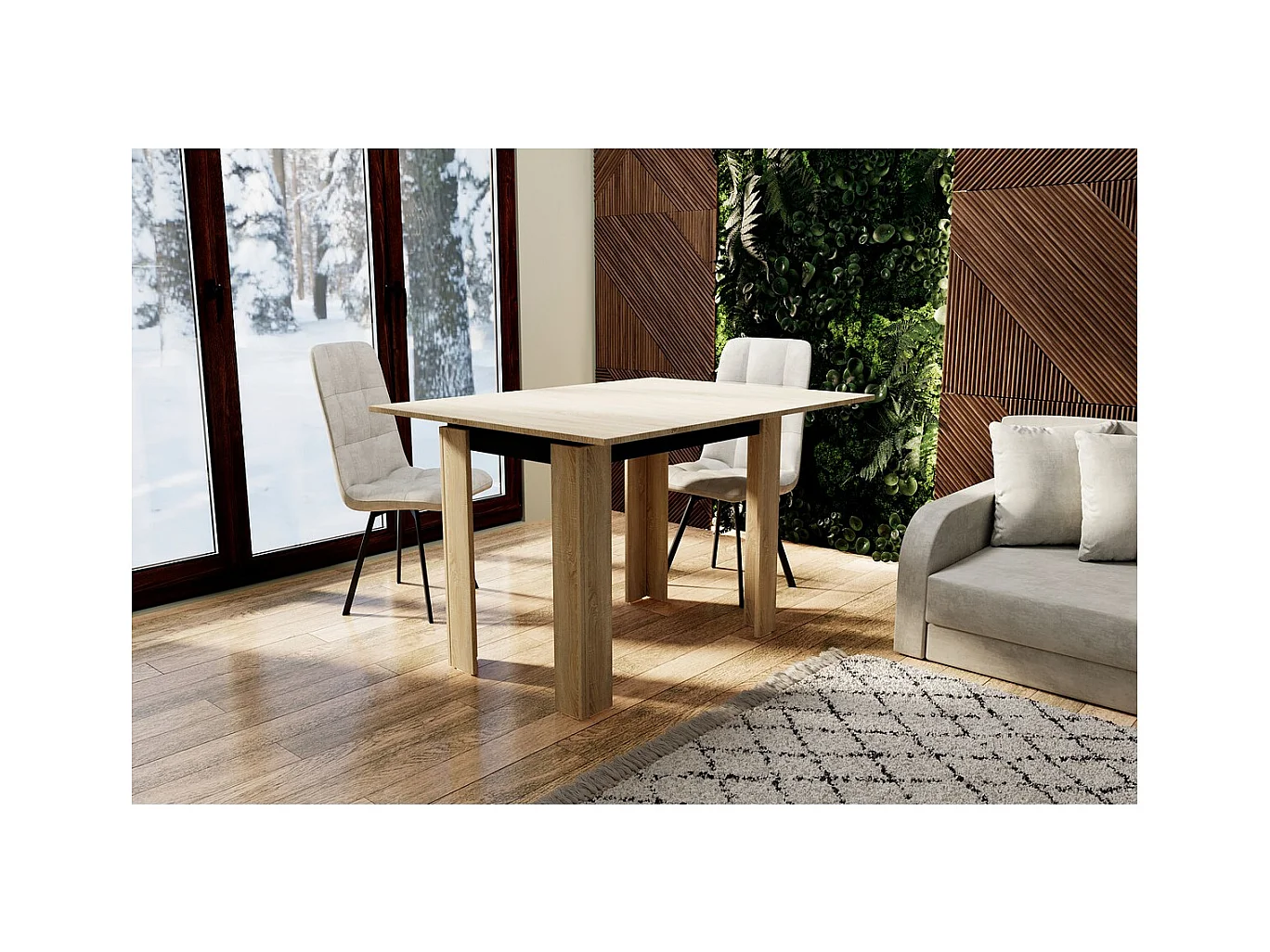 Table à Manger Star, Marron, 90x60x77 cm, Seven Design