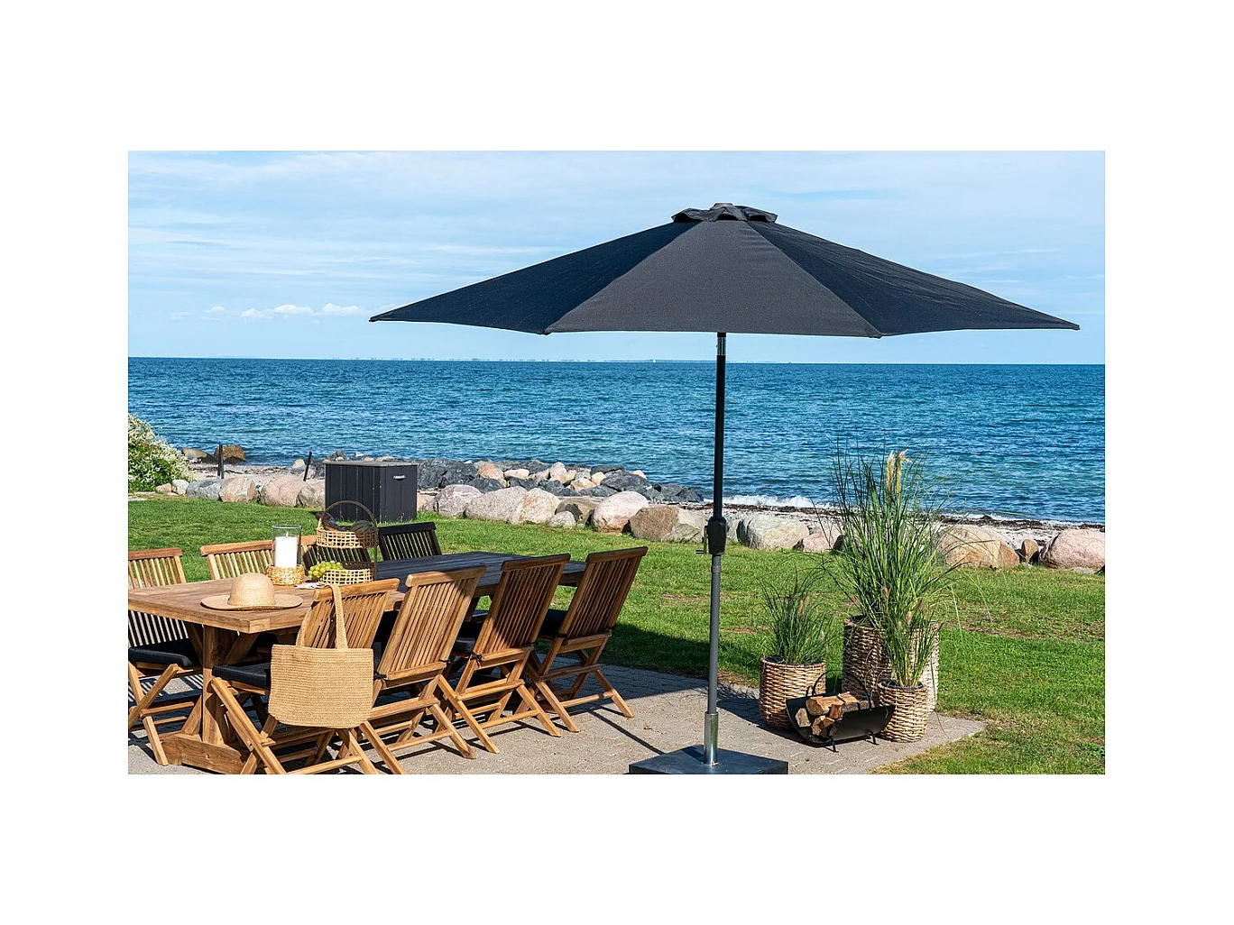 Parasol Ogrodowy Houston, Czarny, 300x300x200 cm, Seven Design