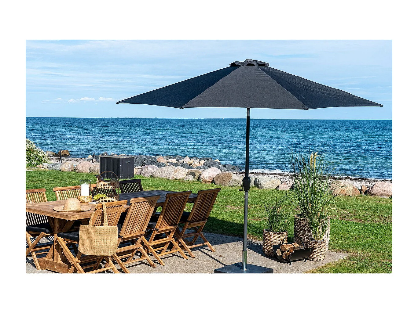 Parasol Ogrodowy Houston, Czarny, 300x300x200 cm, Seven Design