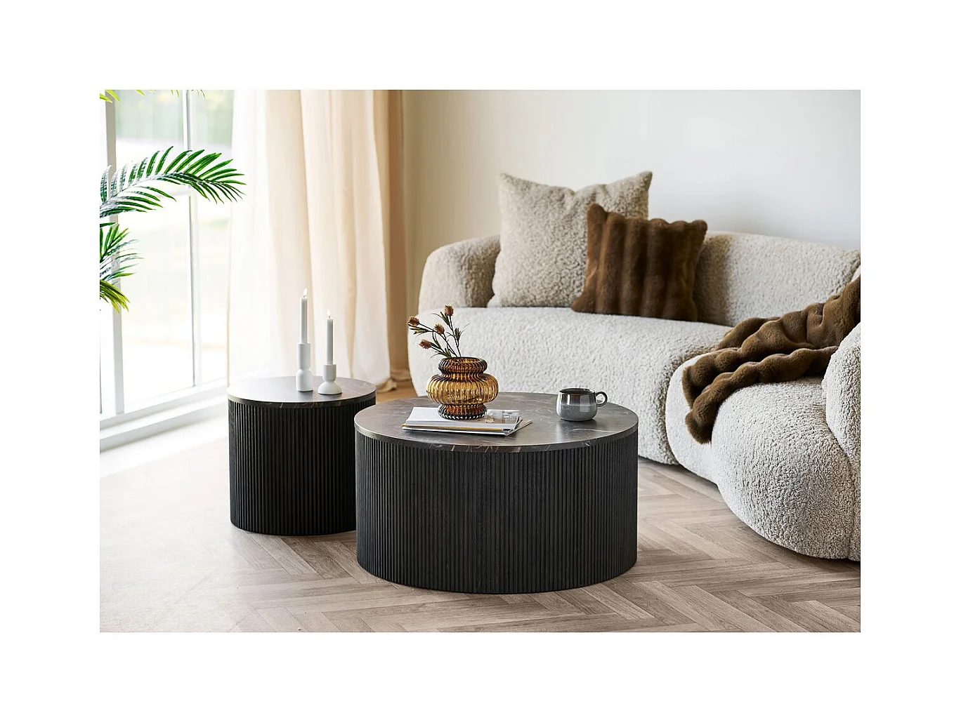 Table d'Appoint Rota, Marron, 45x45x40 cm, Seven Design