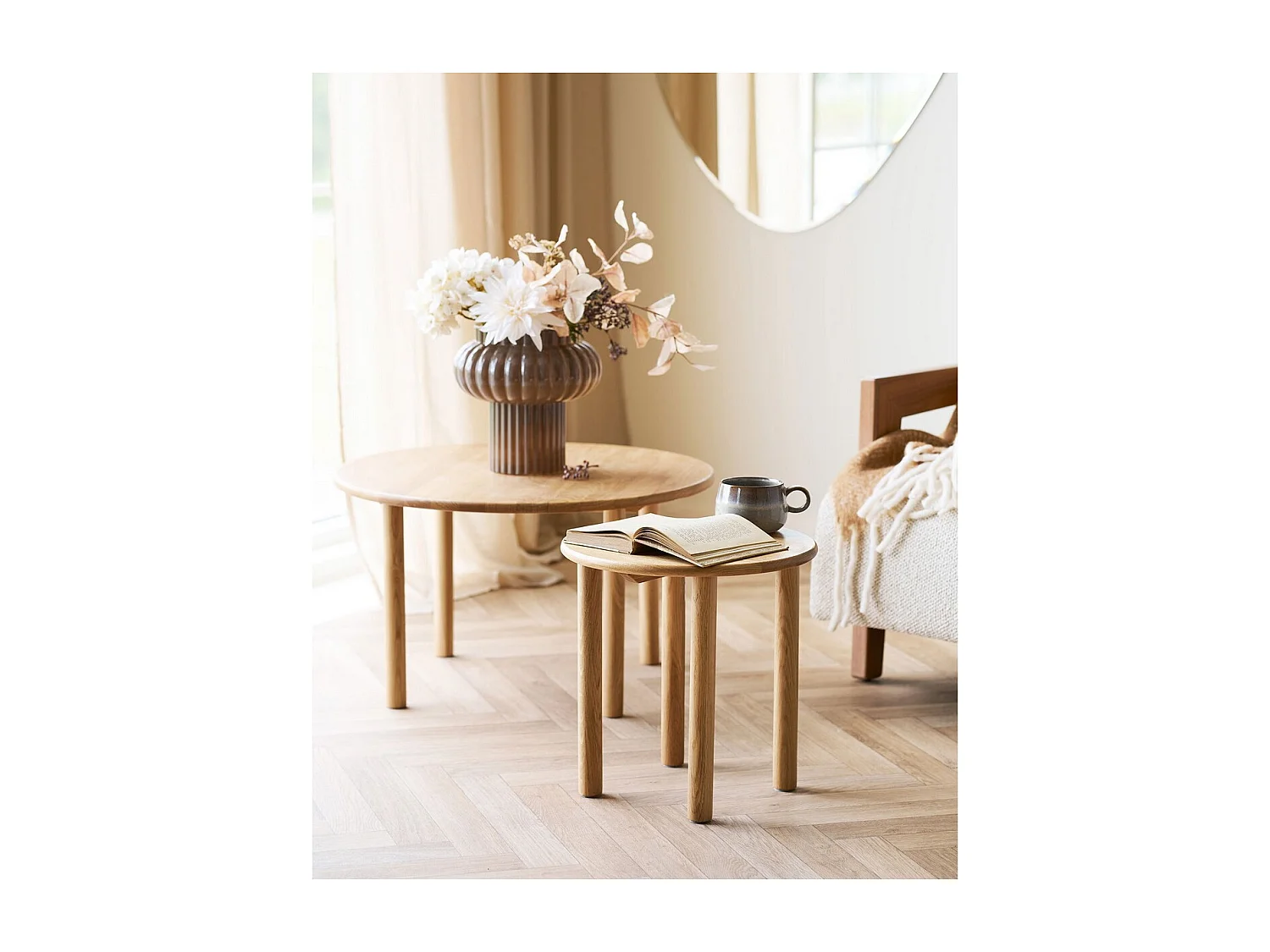 Table d'Appoint Jena, Marron, 40x40x40 cm, Seven Design