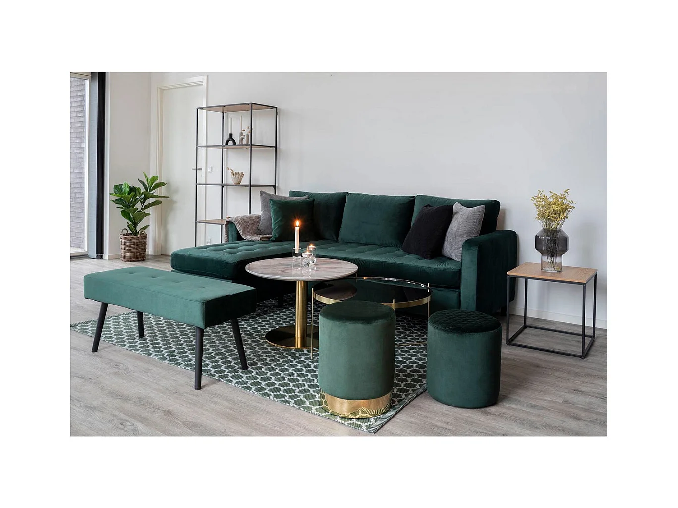 Table d'Appoint Bolzano, Or, 70x70x45 cm, Seven Design