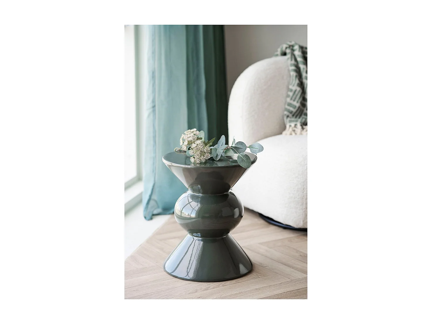 Stolik Kawowy Rosolina, Zielony, 34x34x41 cm, Seven Design