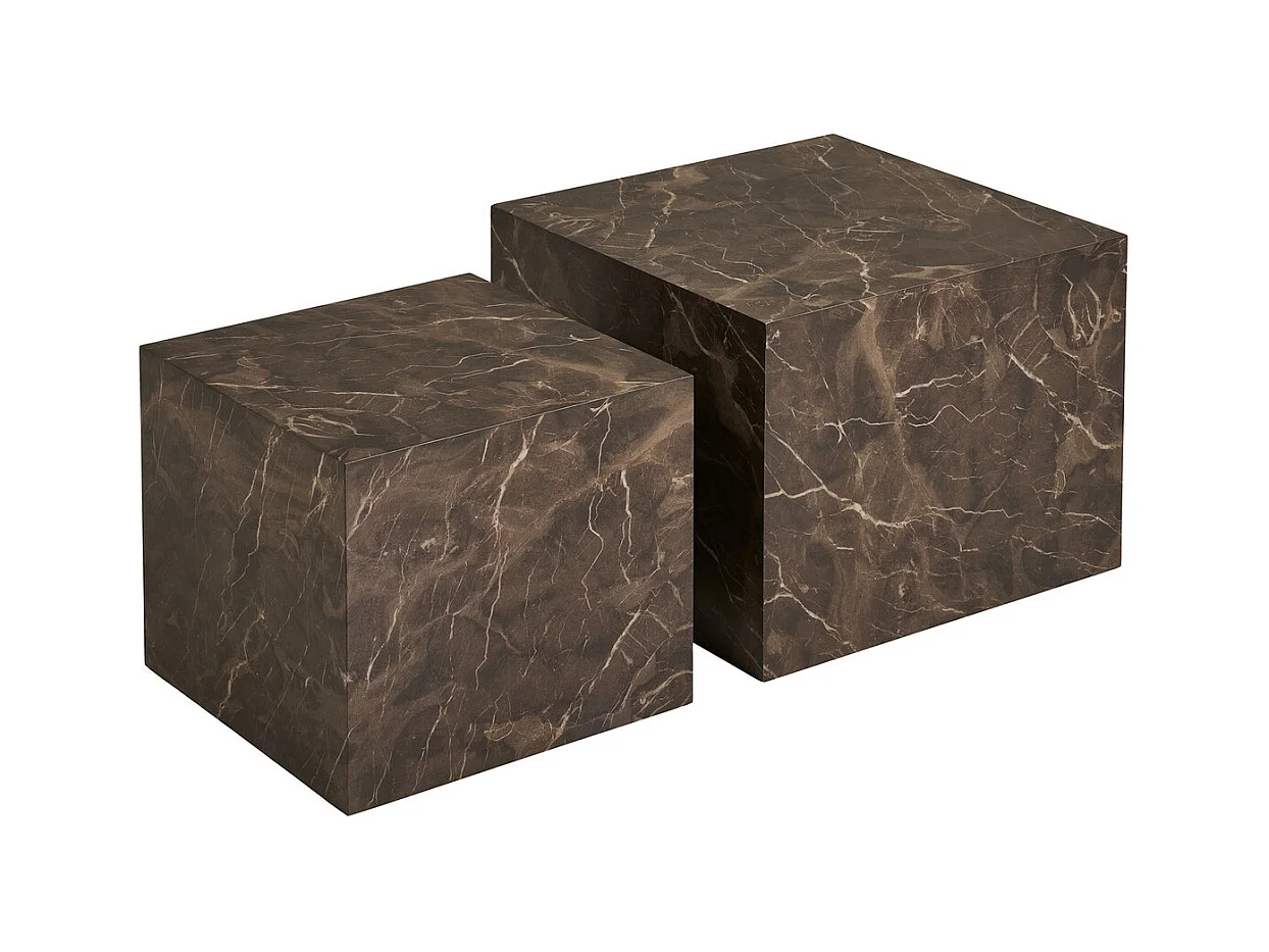 Table d'Appoint Prague, Marron, 50x50x40 cm, Seven Design