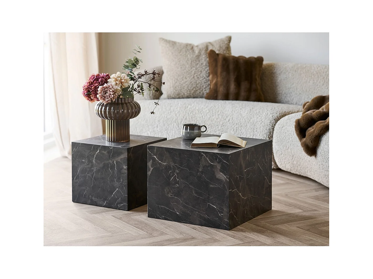 Table d'Appoint Prague, Marron, 50x50x40 cm, Seven Design