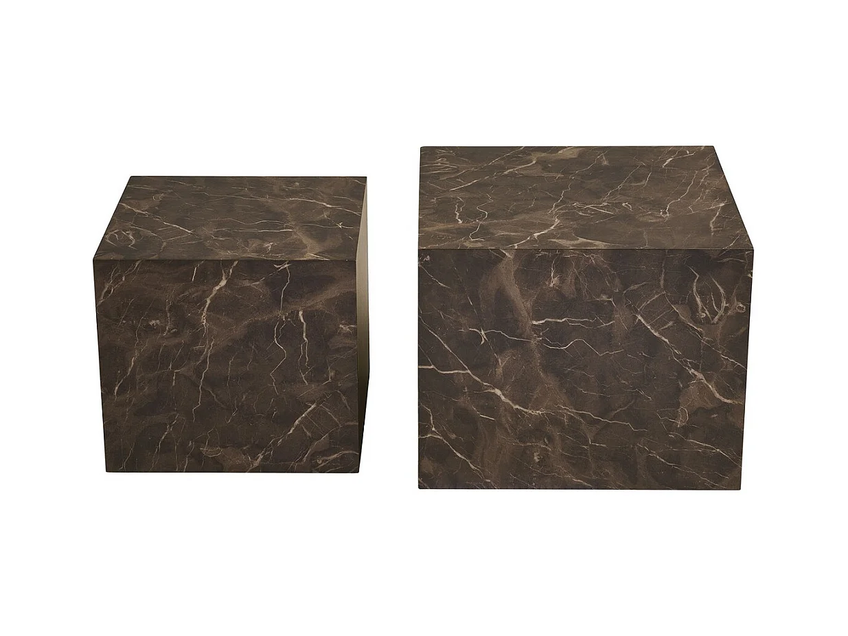 Table d'Appoint Prague, Marron, 50x50x40 cm, Seven Design