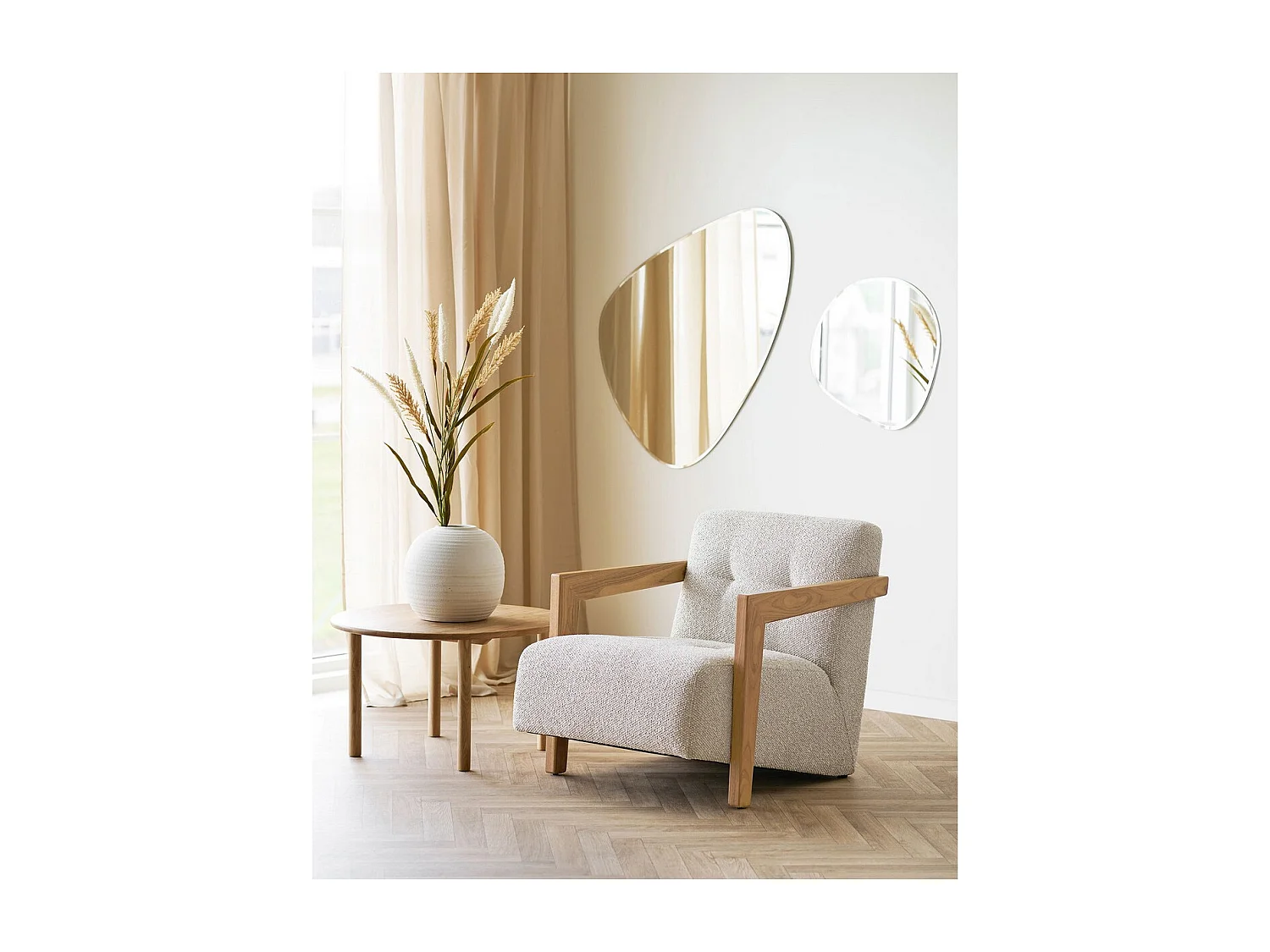 Lustro w Ramie Devonport, Srebrny, 50x2x50 cm, Seven Design