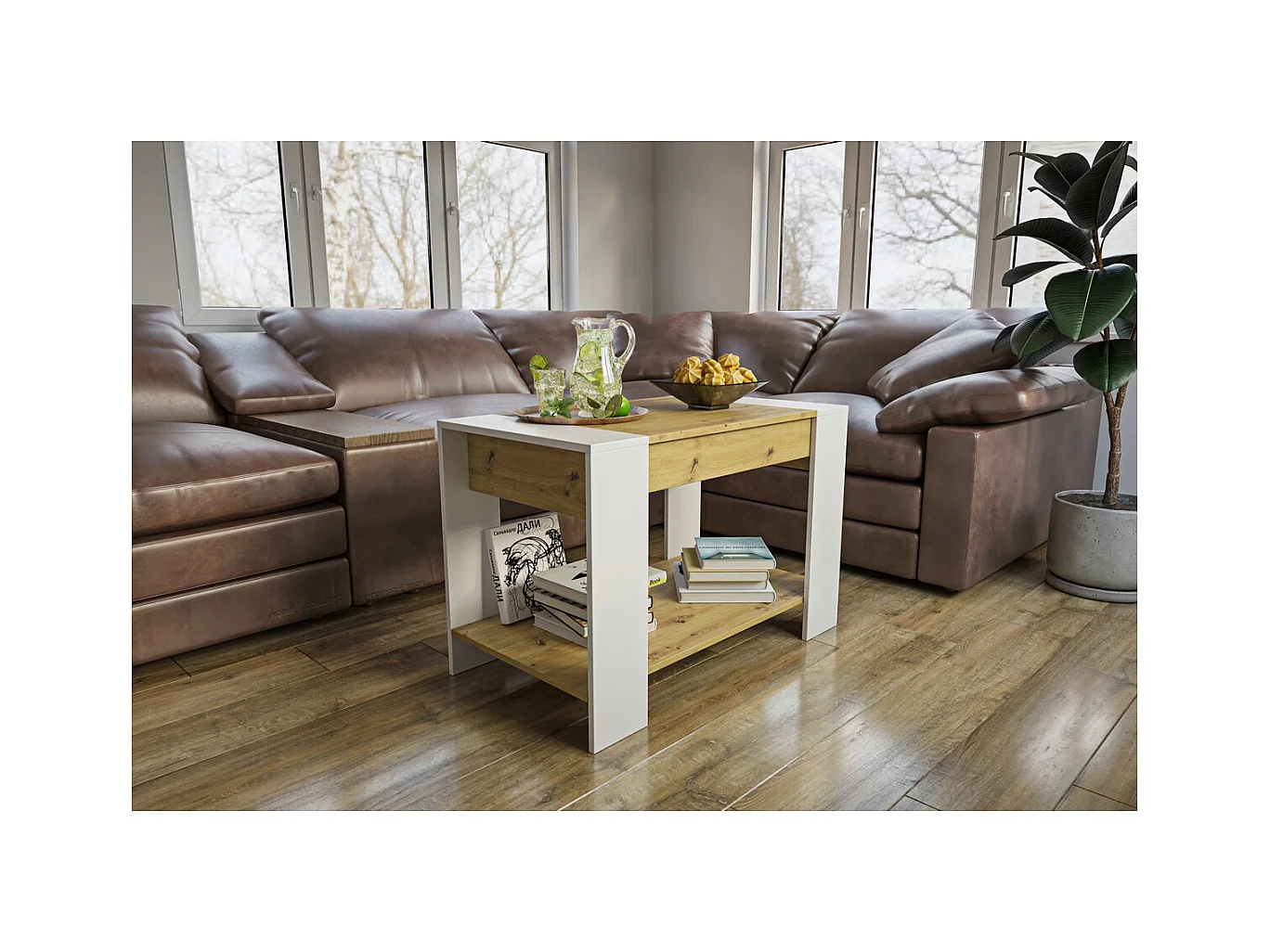 Table d'Appoint Rio, Marron, 90x60x50 cm, Seven Design