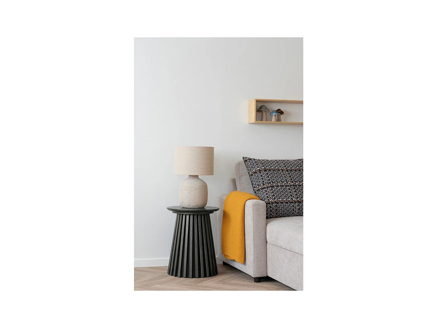 Table d'Appoint Osaka, Noir, 40x40x50 cm, Seven Design