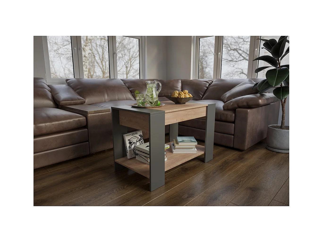 Table d'Appoint Rio, Marron, 90x60x50 cm, Seven Design