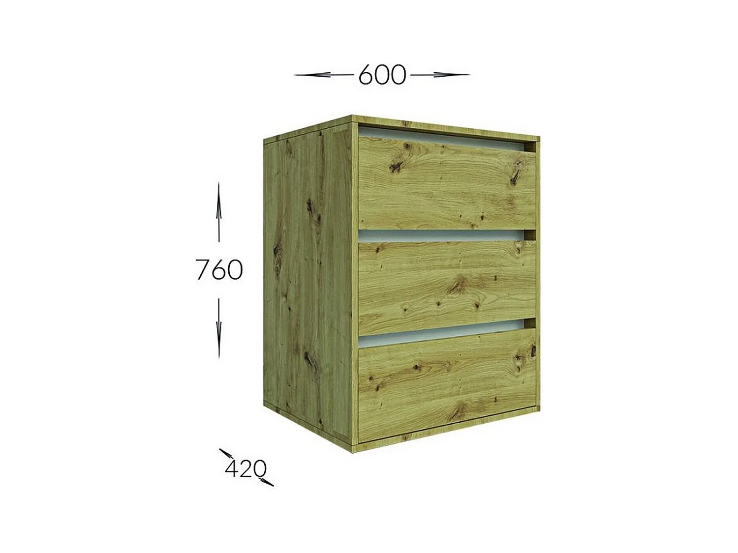 Commode à Tiroirs Idea, Marron, 75x48x16 cm, Seven Design