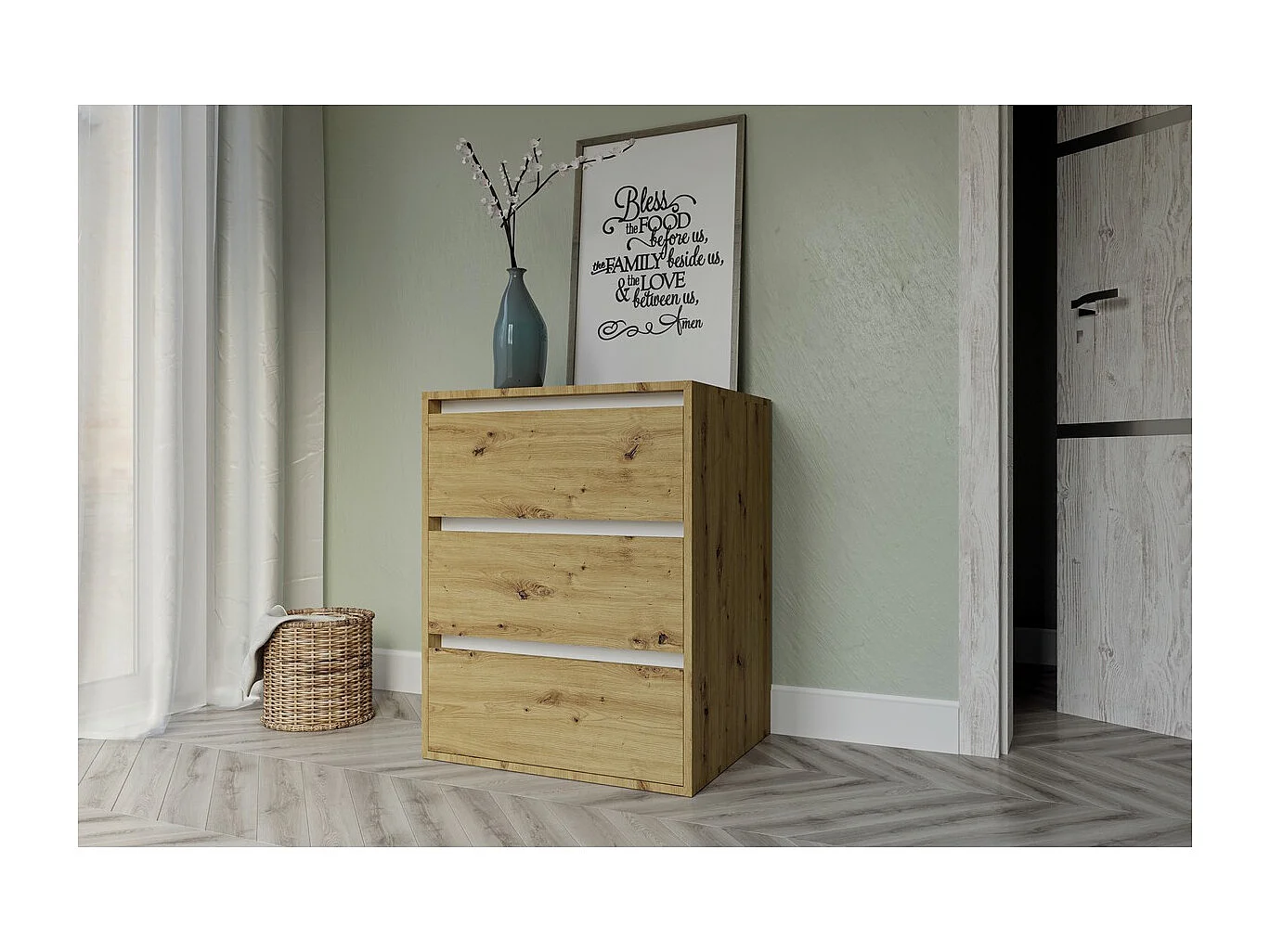 Komoda z Szufladami Idea, Brązowy, 75x48x16 cm, Seven Design