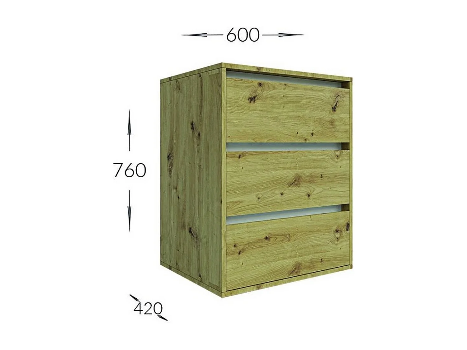 Komoda z Szufladami Idea, Brązowy, 75x48x16 cm, Seven Design