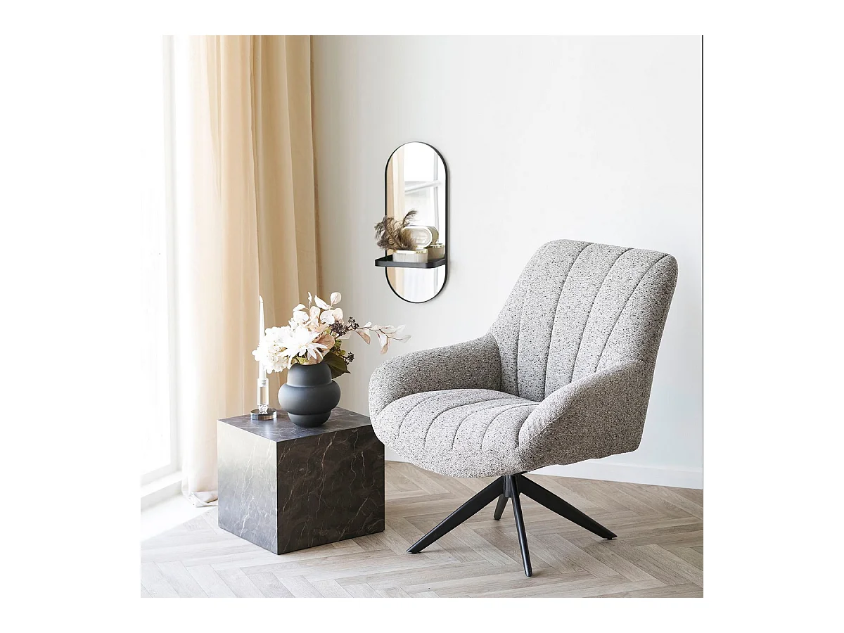 Miroir avec Cadre Olbia, Noir, 25x12x60 cm, Seven Design