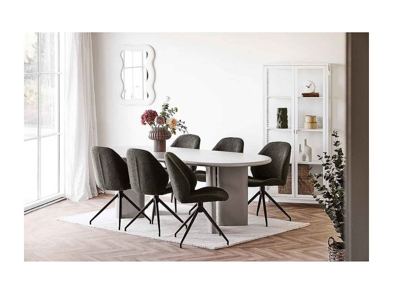 Lustro w Ramie Bosaro, Biały, 54x5x80 cm, Seven Design